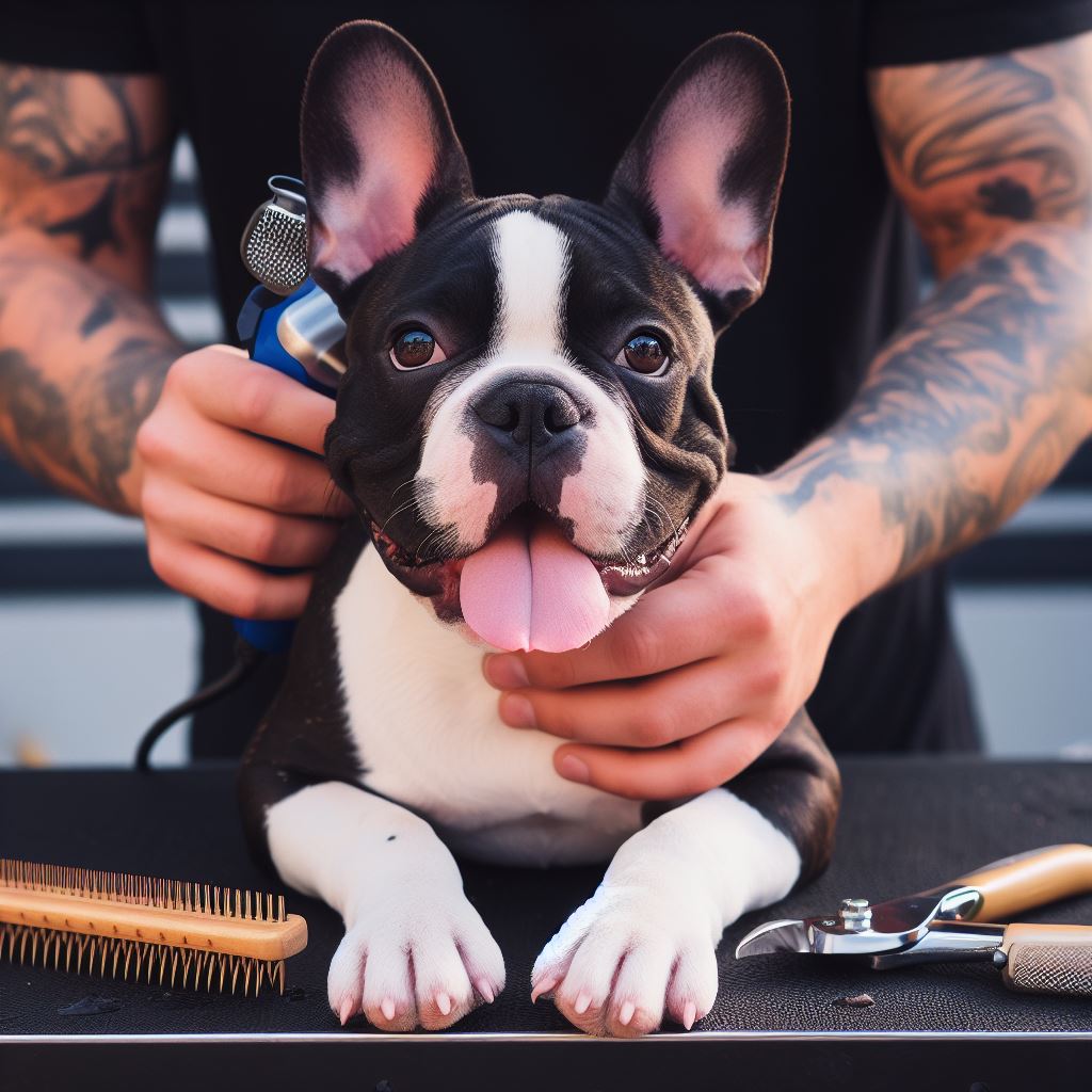 Grooming a French bulldog Bully Mix